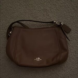 Coach Brown Hobo Shoulder Bag with Silver Hardware